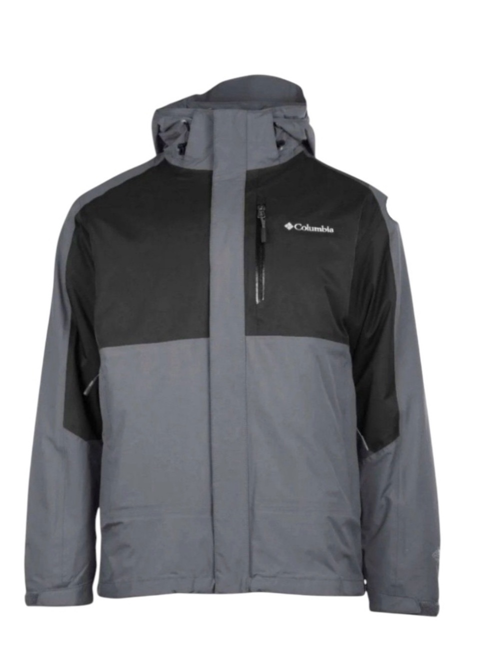 Columbia Men's Gray and Black winter coat with fleece zip out
